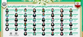 تبریک رئیس دانشکده پزشکی به رتبه‌های برتر دانشنامه‌ی تخصصی و فوق تخصصی سال 1404